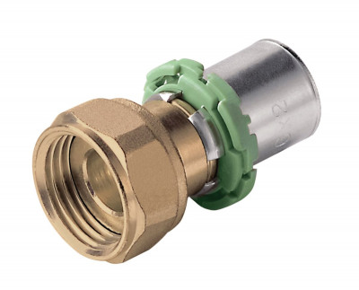 Raccord droit à écrou nickelé E 16 x 2 - 15 x 21 1 pièce COMAP