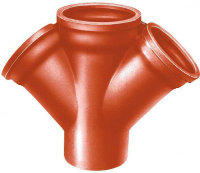 Culotte double en fonte à 45° Sme diamètre 100-75 PONT A MOUSSON
