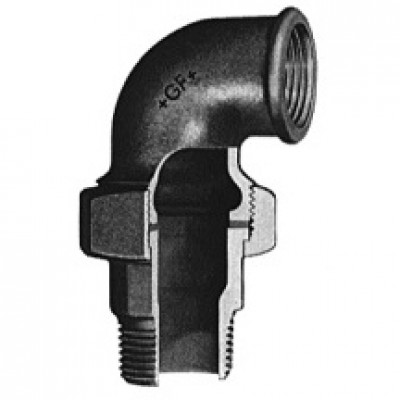 Coude-union fonte malléable 98mm galvanisée 40x49mm ATUSA