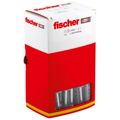 Cheville rallongée à collerette large pour maçonneries - montage traversant nylon qualité fischer avec tirefond de D 10 à rondelle intégrée- pièce à fixer 110 mm - BAF de 50 pièces FISCHER