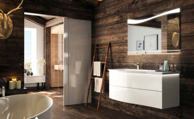 Plan vasque en marbre reconstitué blanc 120 cm CEDAM