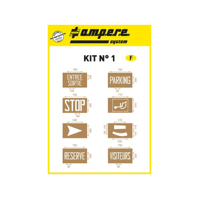 Pochoir kit n°1 (parking) 8 planches AMPERE SYSTEM