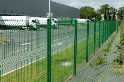 Panneau Axis C - acier galvanisé vert - diamètre fil 5 mm - maille 200 x 50 mm - 2,48 x 1,2 m - DIRICKX