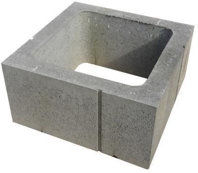 Boisseau de pilier - béton gris - 37 x 37 x 19 cm - COMPRENOR INDUSTRIE 