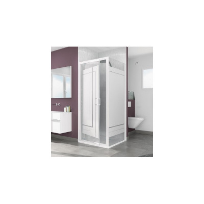 Paroi de douche Smart2 fixe blanc transparent 72 / 76 KINEDO DOUCHE
