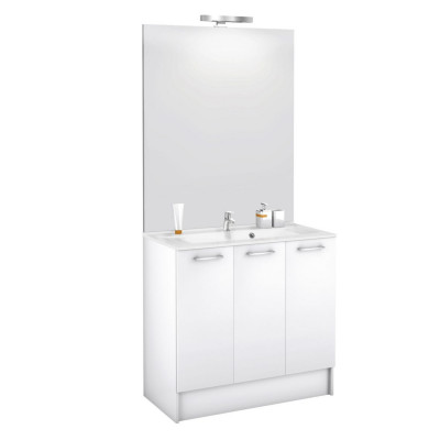 Meuble bas 3 portes Fedo Express blanc satiné 90 cm DELPHA