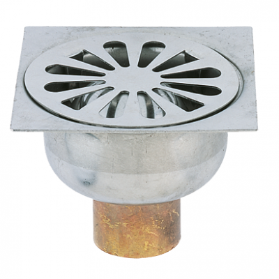 Siphon de sol laiton droit chromé 100 mm RIQUIER