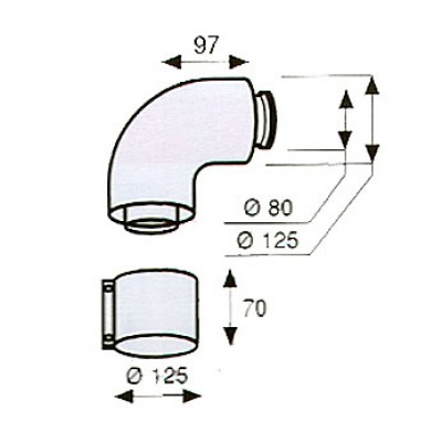 Coude 90° condensation 80/125 SAUNIER DUVAL