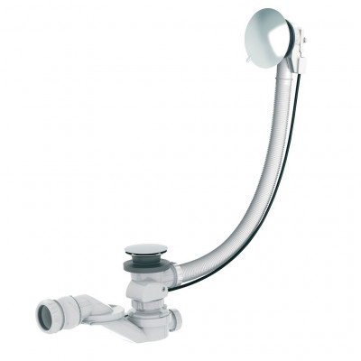 Vidage de baignoire automatique à câble avec bonde volant laiton clapet laiton rentrant chromé diamètre 52 mm IDEAL STANDARD 