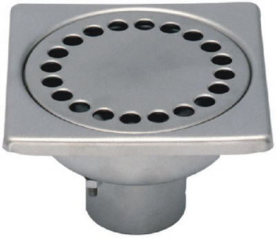 Siphon 1040 avec rosette libre - inox - 100 x 100 mm - hauterur 35 mm - LIMATEC