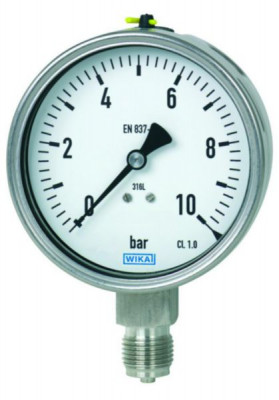 Manomètre 100mm 0 à 25 b euro 50x rac.vert. DISTRILABO