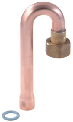 Raccord coudé 180° 2 pièces RC-CU-JPG-180-C à joint plat gaz à braser sur tube cuivre pour ROAI sous coque diamètre 14 mm calibre 12 CLESSE