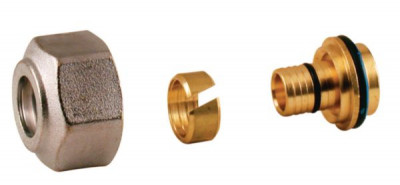 Adaptateur nickelé et chromé pour tube PER/PB diamètre 16 / 13 x 12 GIACOMINI