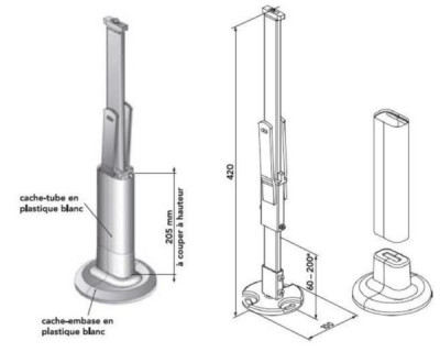 Cache-embase pour pied central pour radiateur Reggane Cacheemb FINIMETAL