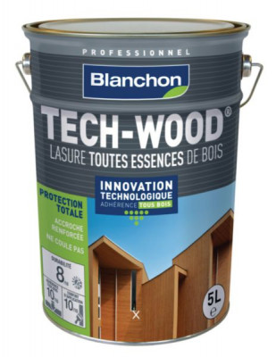 Lasure Tech-Wood blanc bidon de 5 l BLANCHON 