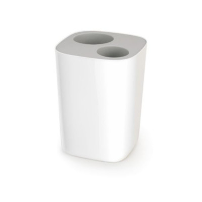 Poubelle de tri salle de bain Split blanc gris