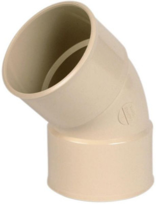 Coude 45° femelle-femelle PVC pour descente eau pluviale TD80 sable diamètre 80 mm NICOLL