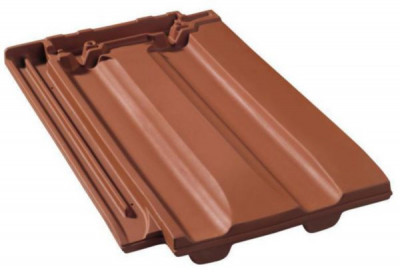 Tuile grand moule à faible relief Belmont Bt001 terre cuite rouge naturel 465 x 326 mm MONIER