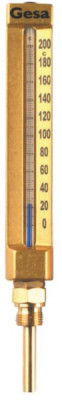 Thermomètre Euro57 plongeur 63 mm modèle droit boitier 200 x 36 0-120°C DISTRILABO