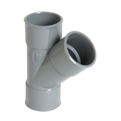 Culotte et embranchement simple femelle-femelle à 45° PVC gris diamètre 63 mm NICOLL