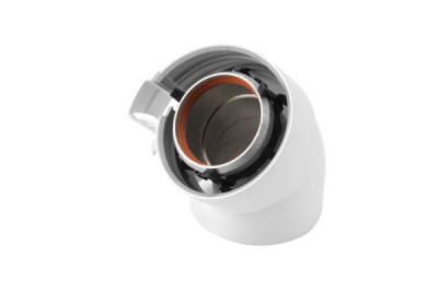 Coude aluminium/PVC nouveau Sékurit 45° 80-125 mm UBBINK