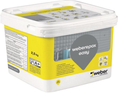 Mortier de jointoiement époxy Weberepox Easy gris perle pot de 2,5 kg WEBER