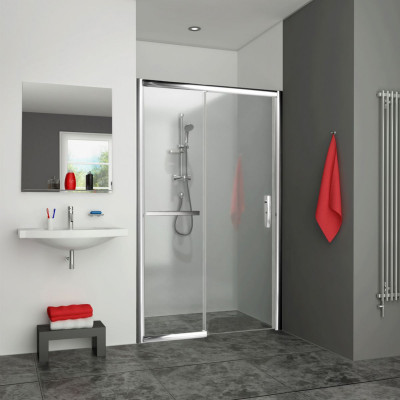 Porte coulissante 1 fixe gauche EQUI 1200 pro argent 190 x 120 cm ROTHALUX