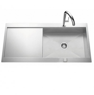 Evier Roma 1 grand bac inox lisse reversible AQUATOP