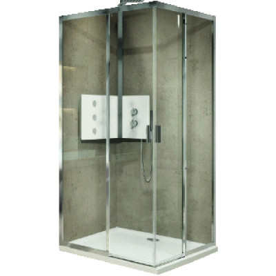 Paroi de douche Cote DR Lunes 2.0 AH 117 extensible verre trempé transparent silver 117-120 cm NOVELLINI