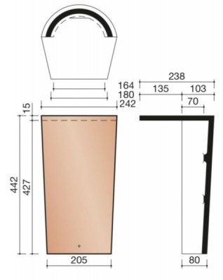 About de faîtière tige de botte début 1510 brun KORAMIC