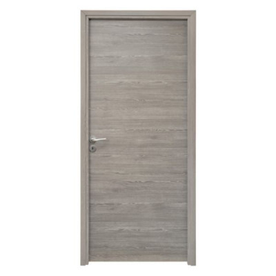 Bloc-porte Fuji isotherme serrure 3 points et 3 paumelles 83 droite gris galet 40 x 830 x 2040 mm MENUISERIES D'OLT