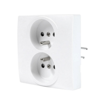 Double prise Diam 2 blanc DEBFLEX