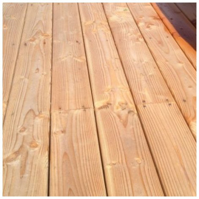 Lame de Terrasse Bois LINEO 28x145 mm en 3 m Douglas Naturel Lisse