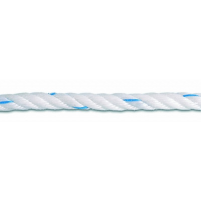 Corde polypropylène blanc fil bleu diamètre 16 mm bobine FB16 CHAPUIS