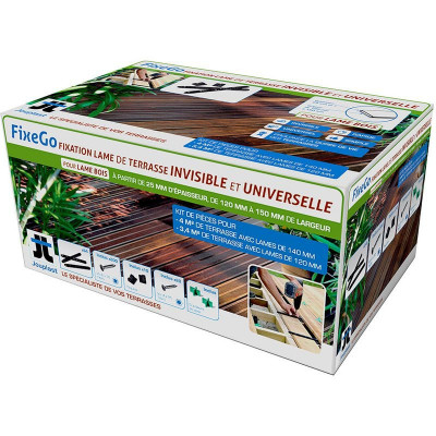 FIXEGO : Fixation Invisible pour lames de terrasse de +25 mm d'épaisseur