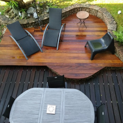 Lame de Terrasse Bois Exotique Classe 4 Cumaru KD 21 x 145 Lisse 1er Choix, 0,95 m