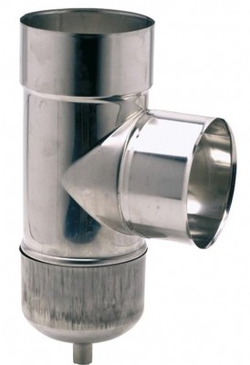 Té tubage piquage femelle + purge inox diamètre 140mm TEN