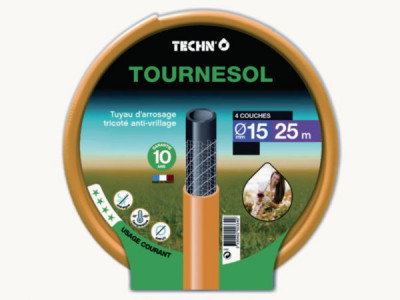 Tuyau Tournesol Anti-vrille jaune 15 mm 25 m TECHNO