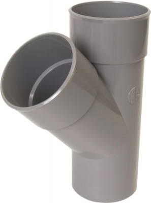Culotte simple mâle-femelle 45° - UBP14 - PVC gris- Ø 75 mm NICOLL