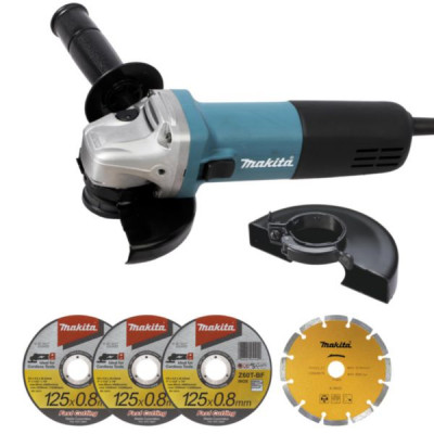 Meuleuse diamètre 125 mm 840 W + kit accessoires MAKITA