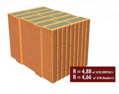 Brique Climamur 36 Arase 248 x 365 x 124 mm POROTHERM