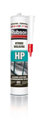 Mastic silicone spéciale Rubson HP vitrage translucide cartouche300 ml RUBSON