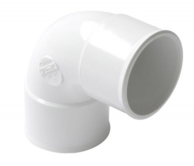Coude simple femelle femelle 87°30 diamètre 40mm blanc NICOLL