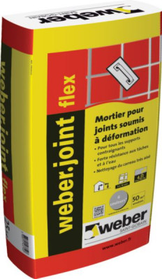 Mortier pour support soumis à la déformation Weber.joint flex WEBER