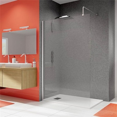 Paroi Supra Soloh btn avec profilé blanc en verre transparent 1900 x 900 mm KINEDO DOUCHE
