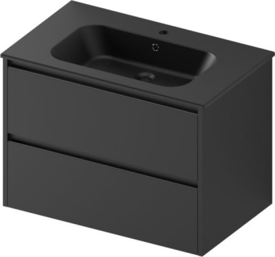 Plan de toilette All Day vasque centrée céramique noir mat 85 cm