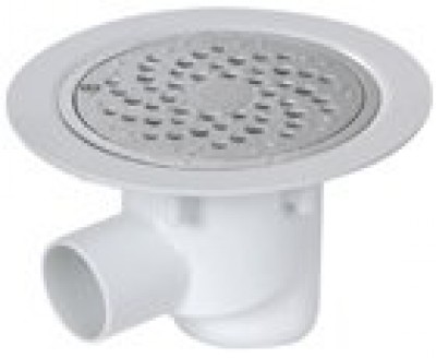 Siphon sol plastique grille aluminium horizontale NICOLL