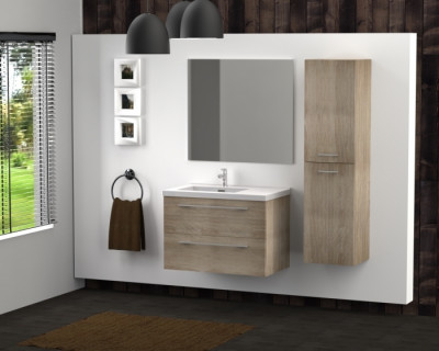 Meuble simple vasque 77 Jupiter 2.0 Bois Clair SANS miroir
