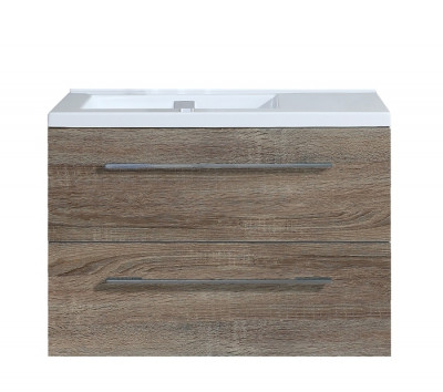 Meuble simple vasque 77 Jupiter 2.0 Bois Foncé sans miroir**