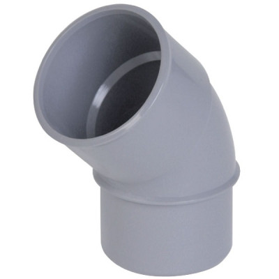 Coude simple mâle-femelle 45° PVC gris 80 mm NICOLL